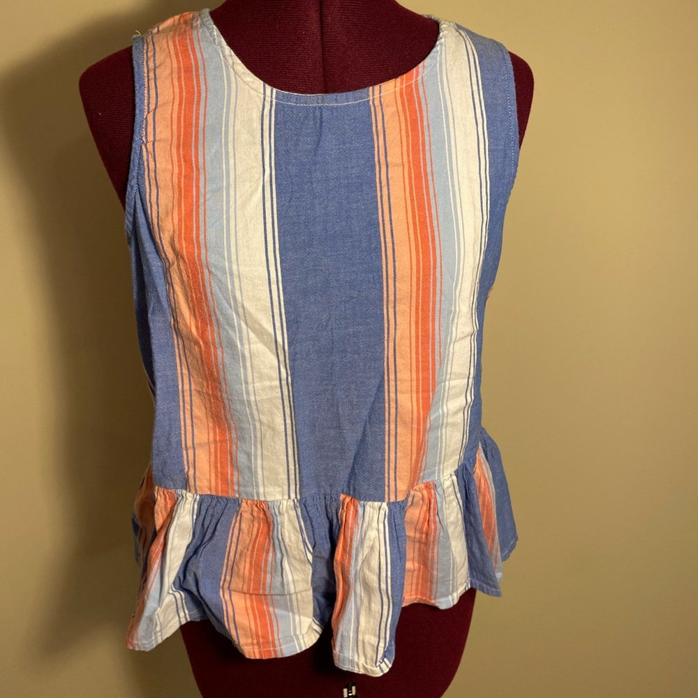 Striped peplum tank top